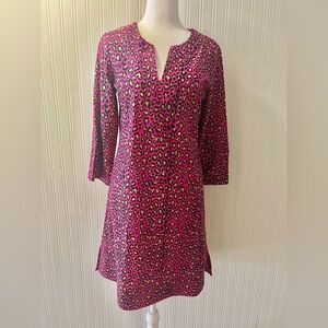 Jude Connally Fuchsia and Black Leopard Print Dress